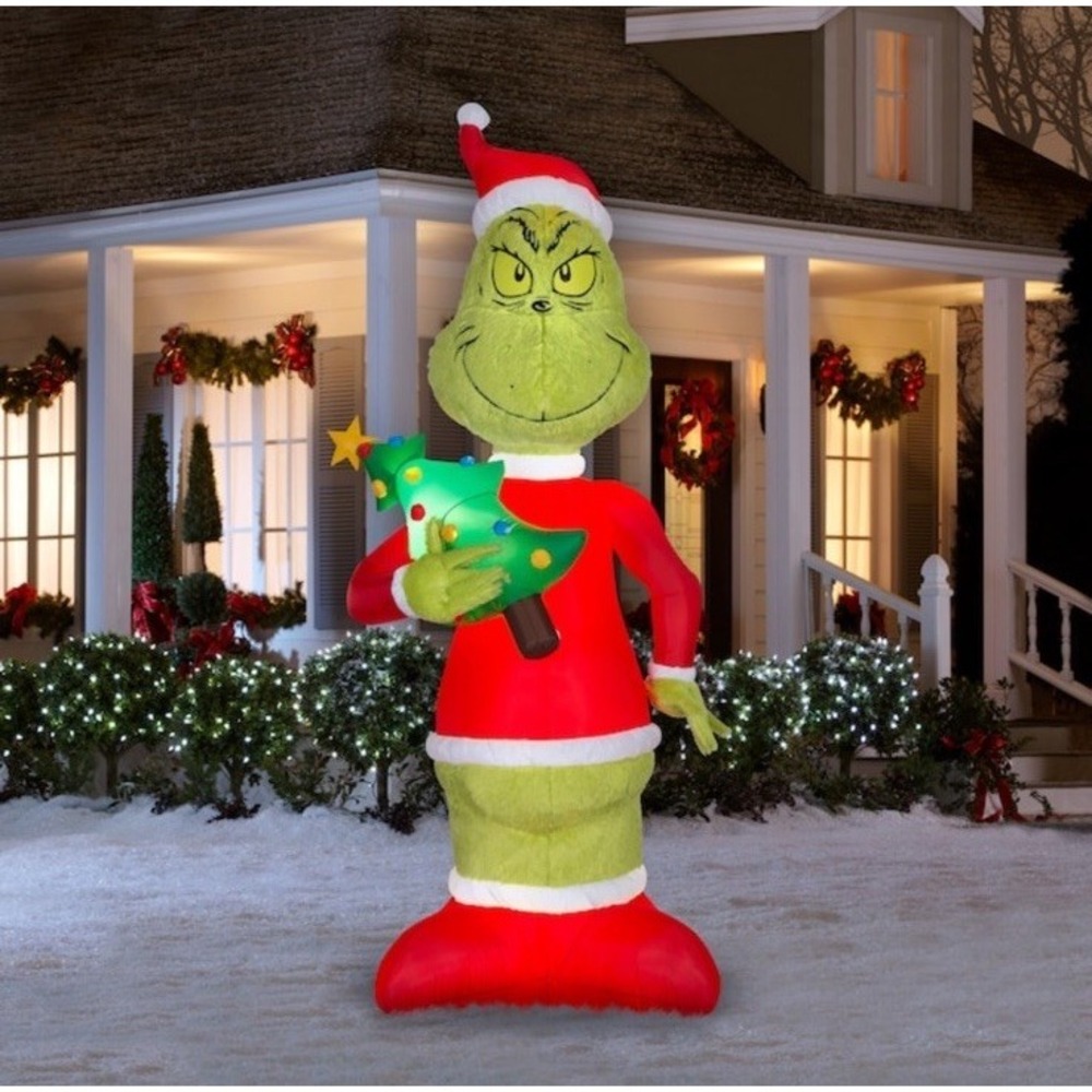 Dr Seuss The Grinch 10' Inflatable - Soft & Fuzzy - Lighted - Gemmy **NEW**